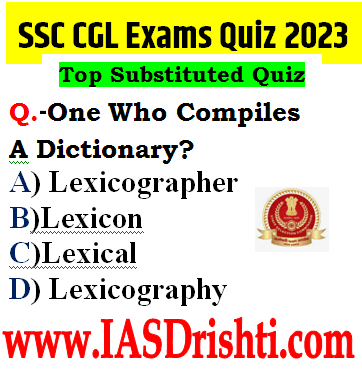 One word Substitution for SSC CGL 2023