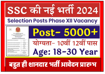 SSC Selection Post XII Recruitment 2024 Apply Online Form 10वीं/12वीं/स्नातक करें आवेदन